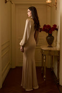 Celestia Asymmetric Sleeve Shimmer Jersey Mermaid Gown for women, from IHF ATELIER, The Viet Concept 