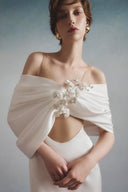 Faded Off-Shoulder Embellished Satin Maxi Dress for women, from HA THANH VIET, The Viet Concept 