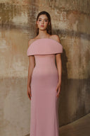 L' SCARLETT • Crystal 3D Sculpted Off-Shoulder Maxi