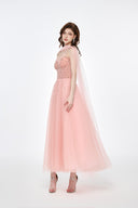 LUCILLA • Herin Crystal Embellished Strapless Tulle Midi Dress