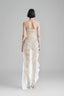 Cream Strapless Color-Blocked Mesh Bodycon Dress for women, from Must Have, The Viet Concept 