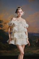 MADDY HATES ROSE • Soraya Ivory Layered Organza Ruffle Mini Dress