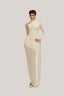 Hyperion Hourglass Asymmetric Sleeved Jersey Floor Length Dress for women, from Poem, The Viet Concept 