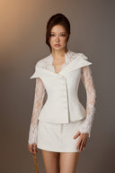 Layered Lace-Trim Peplum Shirt for women, from KEIRA TONG, The Viet Concept 