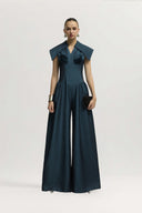 Zelie Jumpsuit Silk Denim Wide Leg Statement for women, from JENNY K TRAN, The Viet Concept 