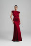 Longlan Mermaid Boat Neck Silk Satin Floor Length Dress for women, from Ha Thanh Viet, The Viet Concept 