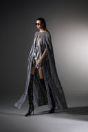 Haze Embellished Silk Lace Cape Mini Dress for women, from SORAMAME, The Viet Concept
