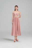 LINH PHUNG • Rosalie Pearl Silk Corset Waist Midi Dress
