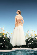 Sable Ombre Pleated Silk Bustier Evening Gown for women, from LINH PHUNG, The Viet Concept