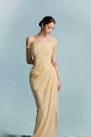 Yela Corseted Pleated Mesh Gown for women, from BYDI, The Viet Concept 