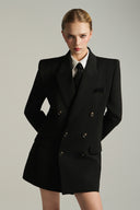 Noir Crystal Embellished Oversized Twill Blazer for women, from IHF STUDIO, from The Viet Concept 
