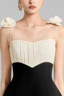 Hyacinth A-line Spaghetti Strap Polyester Midi Dress for women, from Maison Des Copains, The Viet Concept 
