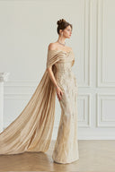 Zelia Luxe Silk Satin Evening Cape for women, from CALISTA, The Viet Concept