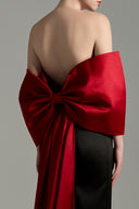 Strapless Fold Over Midi Dress with Oversized Bow Back Train for women, from IHF STUDIO, The Viet Concept 