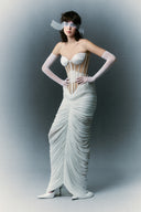 HA THANH VIET • Sterling Sculpted Corset Draped Maxi Dress