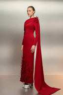 Maison Fleur Asymmetric Crepe Maxi Gown for women, from 21SIX, The Viet Concept