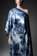 GVLUX • Élan Asymétrique Cape A-Line Denim Gown