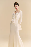 LINH PHUNG • Soufflé Ivory Organza Mermaid Midi Dress