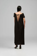 Black Minimal Poise Maxi Dress for women, from Guyehi Studio, The Viet Concept 
