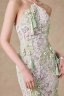 Water Lily 3D Floral Sequined Fishtail Maxi Dress for women, from VONTIER DE MONTIER, The Viet Concept
