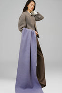 Grey Wool Boxy Collarless Jacket for women, from LECIA, The Viet Concept 