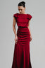 Longlan Mermaid Boat Neck Silk Satin Floor Length Dress for women, from Ha Thanh Viet, The Viet Concept 