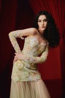 Lorean Floral Embellished Strapless Mermaid Tulle Gown for women, from JOSEPHINE, The Viet Concept