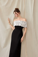 Florentia Pearl Embellished Noir Gown for women, from CALISTA, The Viet Concept