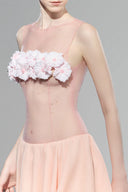 Pink Poppy Raffia Leaves Mini Dress for women, from Pham, The Viet Concept 