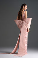IHF STUDIO • Floral Garden Lace Column Dress with Statement Back Bow