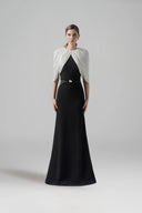 L'ALLÉE • Shadow Weave Cape Sleeve Mermaid Gown