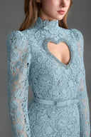 IHF STUDIO • Virelle Vine Floral Lace Heart-Cutout Mini Dress