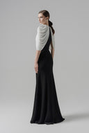 L'ALLÉE • Shadow Weave Cape Sleeve Mermaid Gown