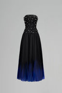 Noble Ombre Draped Satin Organza Evening Gown for women, from DANG PHONG DESIGNER, The Viet Concept