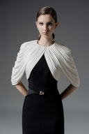 L'ALLÉE • Shadow Weave Cape Sleeve Mermaid Gown