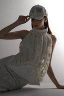 Edelweiss Embroidered Lace Peplum Gown Dress for women, from SORAMAME, The Viet Concept
