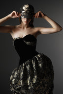  Shatterlight Embellished Velvet Sequin Sculpted Midi Dress for women, from SORAMAME, The Viet Concept