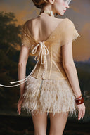 MADDY HATES ROSE • Malika Nude Tulle Sculpted Corset Top