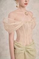 Solana 3D Wave Halter Lace Maxi Dress for women, from LINH PHUNG, The Viet Concept