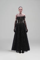 Delmare Crystal Pearl Glitter Tulle Gown & Lanae Gloves Set for women, from 21SIX, The Viet Concept