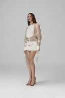 White Marabel Mini Skirt for woman, from POEM, The Viet Concept
