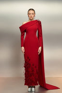 Maison Fleur Asymmetric Crepe Maxi Gown for women, from 21SIX, The Viet Concept