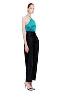 Aurelia Turquoise Silk Halterneck Top for women, from MR CRAZY & LADY SEXY, The Viet Concept 
