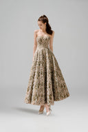 LINH PHUNG • Viremoss Botanical Print Corset Midi Dress