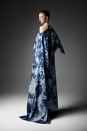 GVLUX • Élan Asymétrique Cape A-Line Denim Gown