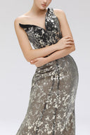 Stillness Gold Lace Asymmetric Sweetheart for women, from SORAMAME, The Viet Concept 