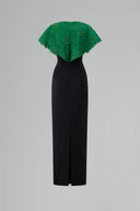 Noir Rouge Lace Cape Column Evening Gown for women, from IHF ATELIER, The Viet Concept 