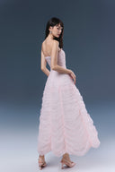 Ember Strapless Pleated Tulle Silk Maxi Dress for women, from JOSEPHINE, The Viet Concept 