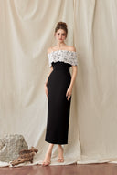 Florentia Pearl Embellished Noir Gown for women, from CALISTA, The Viet Concept