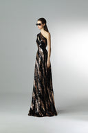 Starlinger One-Shoulder Sequin Cut-Out Floor-Length Dress for women, from SORAMAME, The Viet Concept